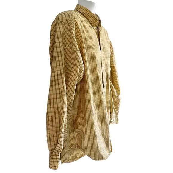 Nautica Yellow Blue Checkered Long Sleeve Button Down Shirt Men's Large - Picture 5 of 8